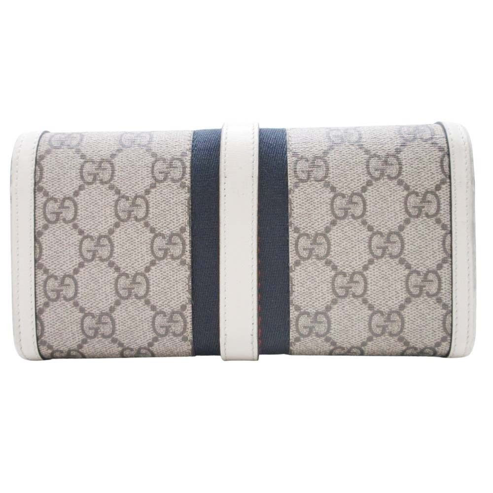 Gucci Jackie GG Supreme Canvas Wallet Chain Shoulder Beige White — view 2