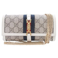 Gucci Jackie GG Supreme Canvas Wallet Chain Shoulder Beige White