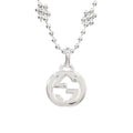 Gucci Polished Interlocking Flower Motif Necklace Silver