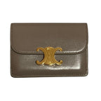 Celine Triomphe Flap Card Holder Compact Wallet Gray — view 2