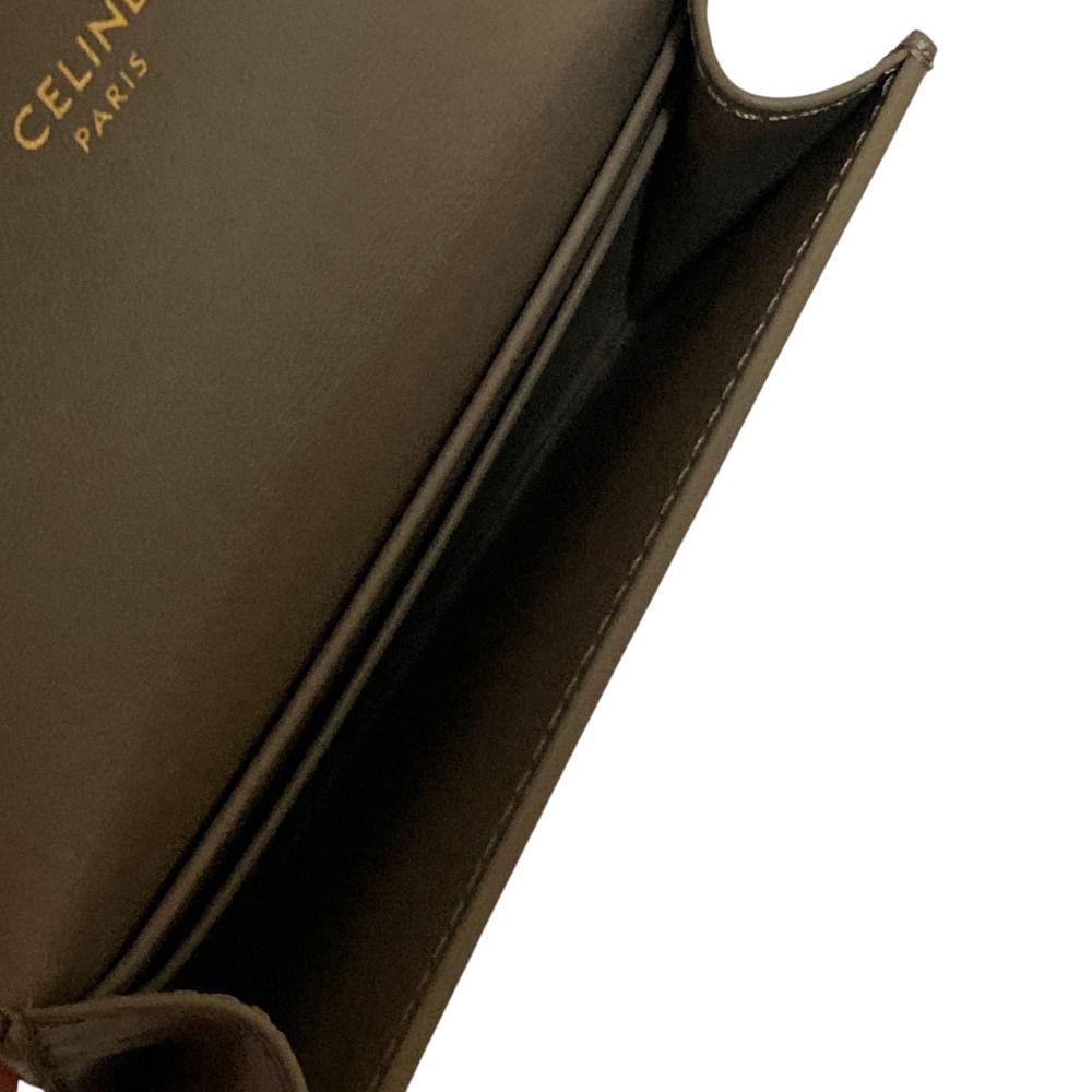Celine Triomphe Flap Card Holder Compact Wallet Gray — view 4