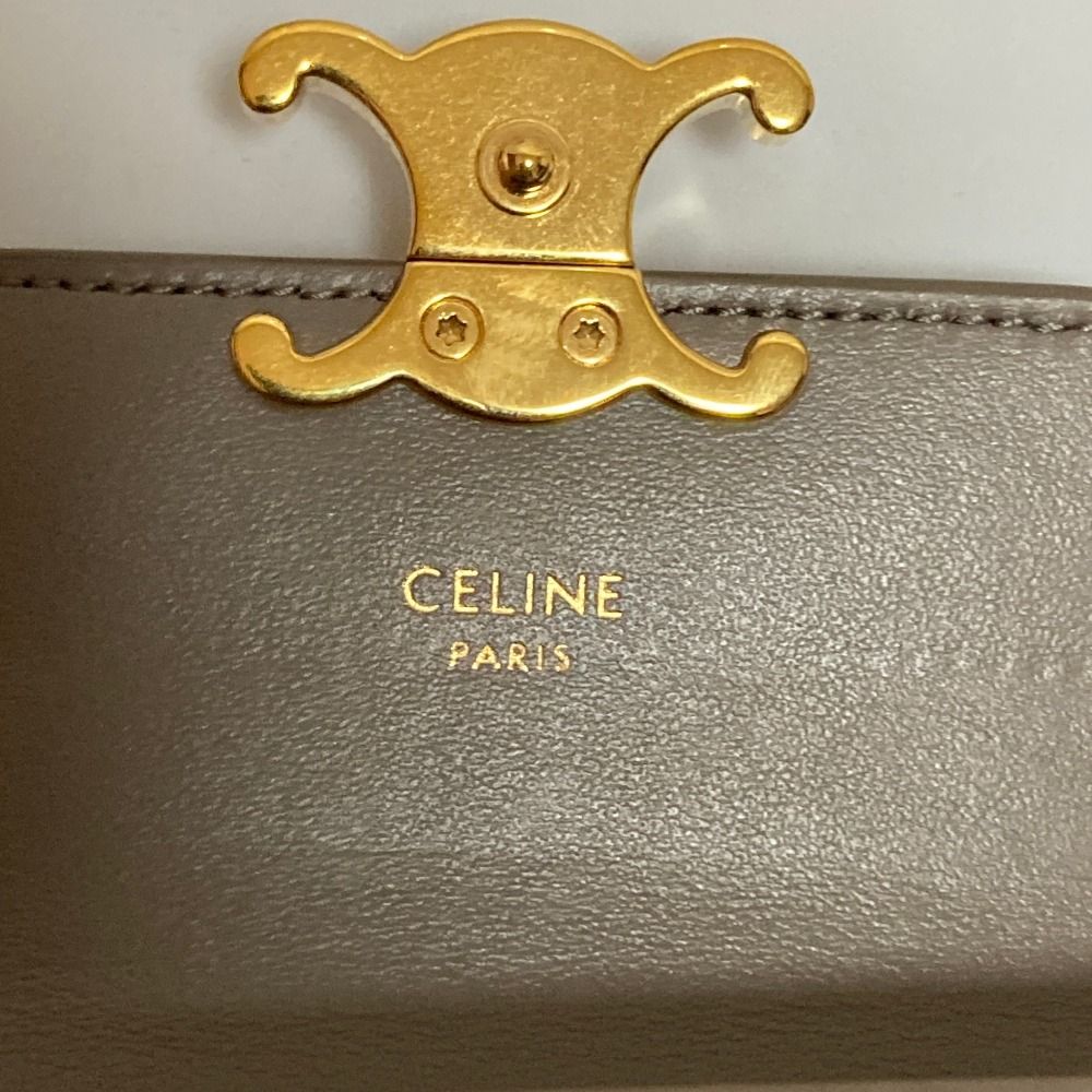 Celine Triomphe Flap Card Holder Compact Wallet Gray — view 5