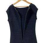 Chanel CC Logo Sleeveless Waffle Knit Dress 36 Navy — view 4