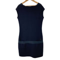 Chanel CC Logo Sleeveless Waffle Knit Dress 36 Navy