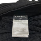 Chanel CC Logo Plate Bottleneck Short Sleeve Knit Top 36 Black Sweater — view 6