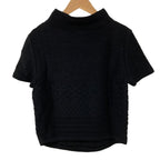 Chanel CC Logo Plate Bottleneck Short Sleeve Knit Top 36 Black Sweater — view 2