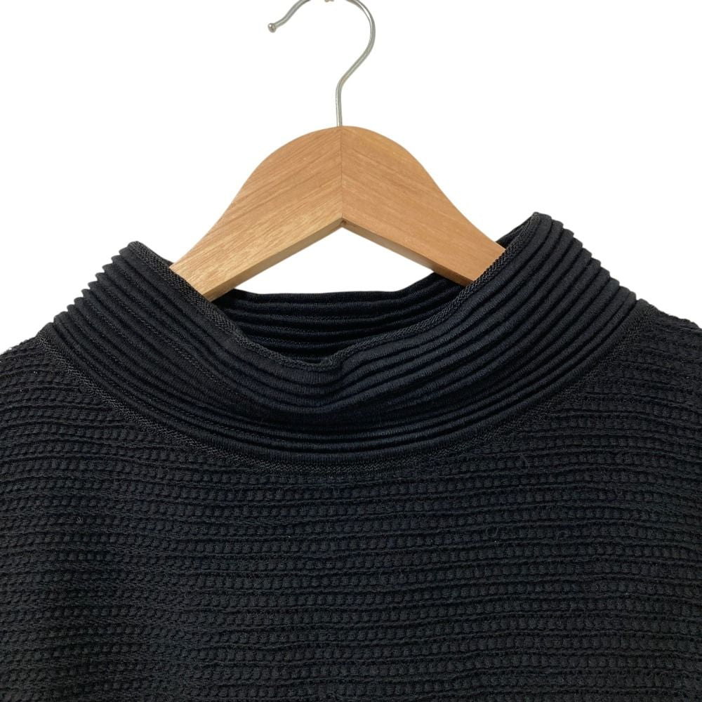 Chanel CC Logo Plate Bottleneck Short Sleeve Knit Top 36 Black Sweater — view 3