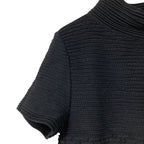 Chanel CC Logo Plate Bottleneck Short Sleeve Knit Top 36 Black Sweater — view 4