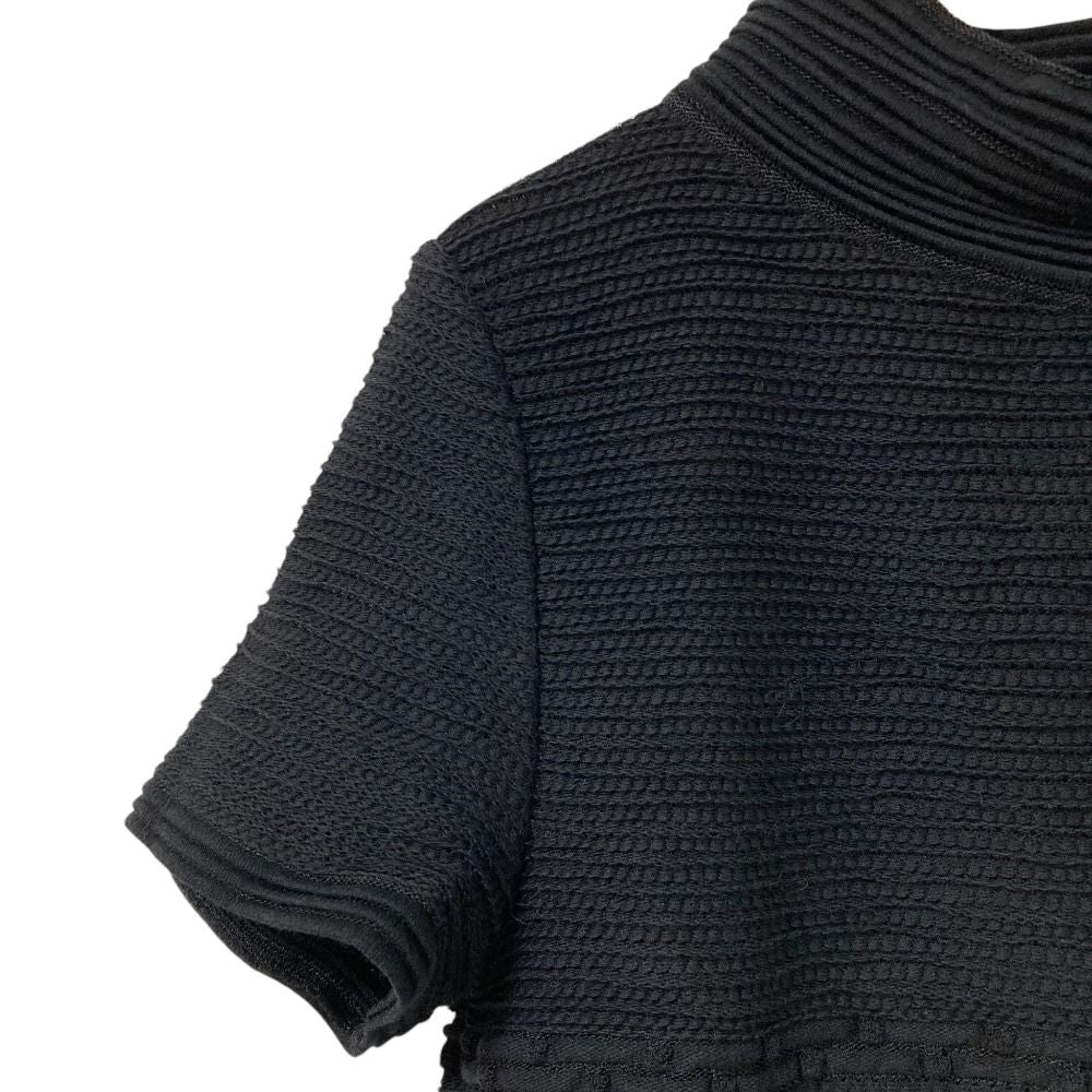 Chanel CC Logo Plate Bottleneck Short Sleeve Knit Top 36 Black Sweater — view 4