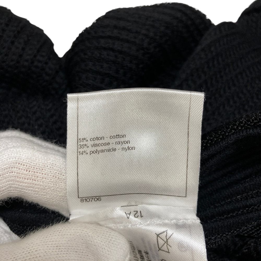 Chanel CC Logo Plate Bottleneck Short Sleeve Knit Top 36 Black Sweater — view 7