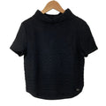 Chanel CC Logo Plate Bottleneck Short Sleeve Knit Top 36 Black Sweater