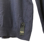 Fendi Lightning Bugs Eye Wool Silk Knit Top Sweater 48 Navy — view 5