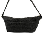 Saint Laurent Paris le Raffia Shoulder Bag Black — view 3