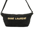 Saint Laurent Paris le Raffia Shoulder Bag Black — view 2