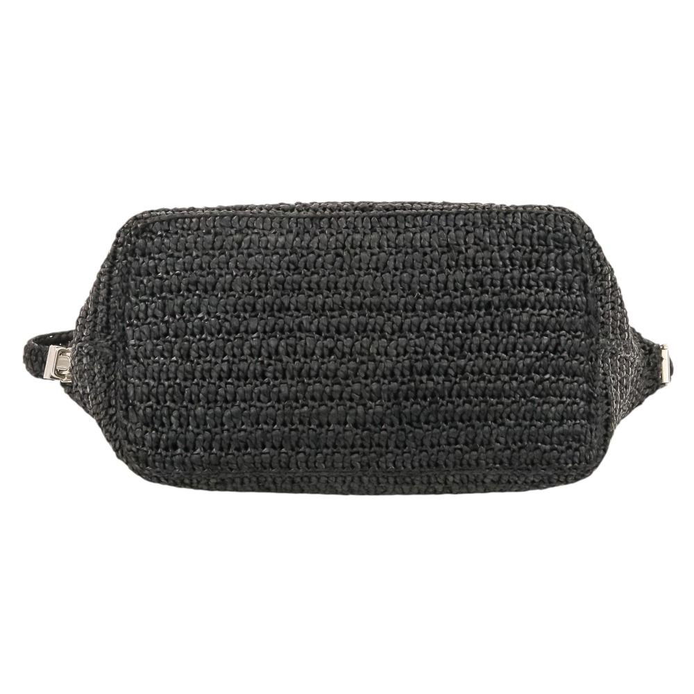 Saint Laurent Paris le Raffia Shoulder Bag Black — view 5