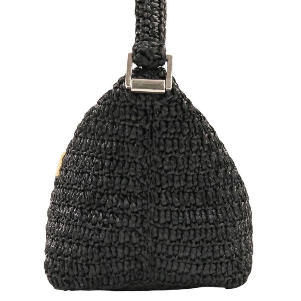 Saint Laurent Paris le Raffia Shoulder Bag Black — view 4