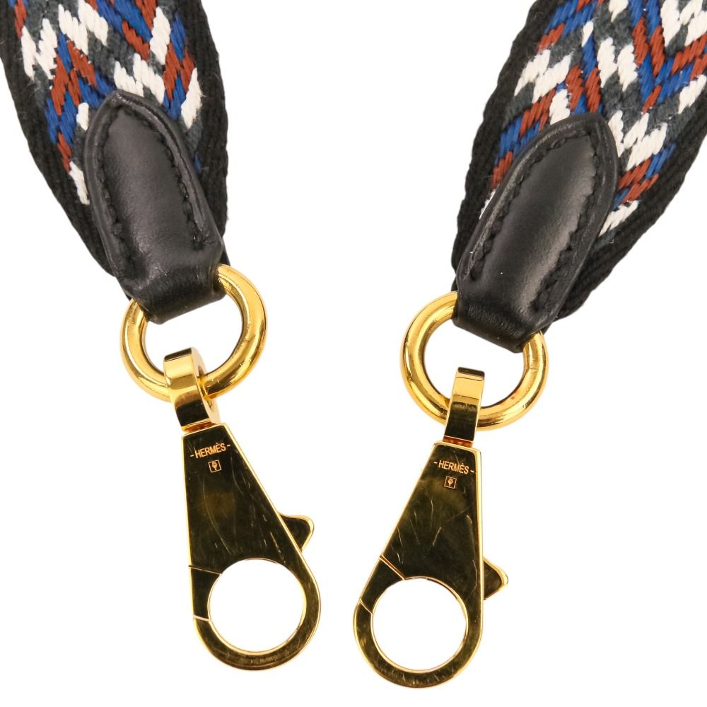 Hermes Bandouliere Shoulder Strap Sangles Zigzag Swift Toile Black — view 4