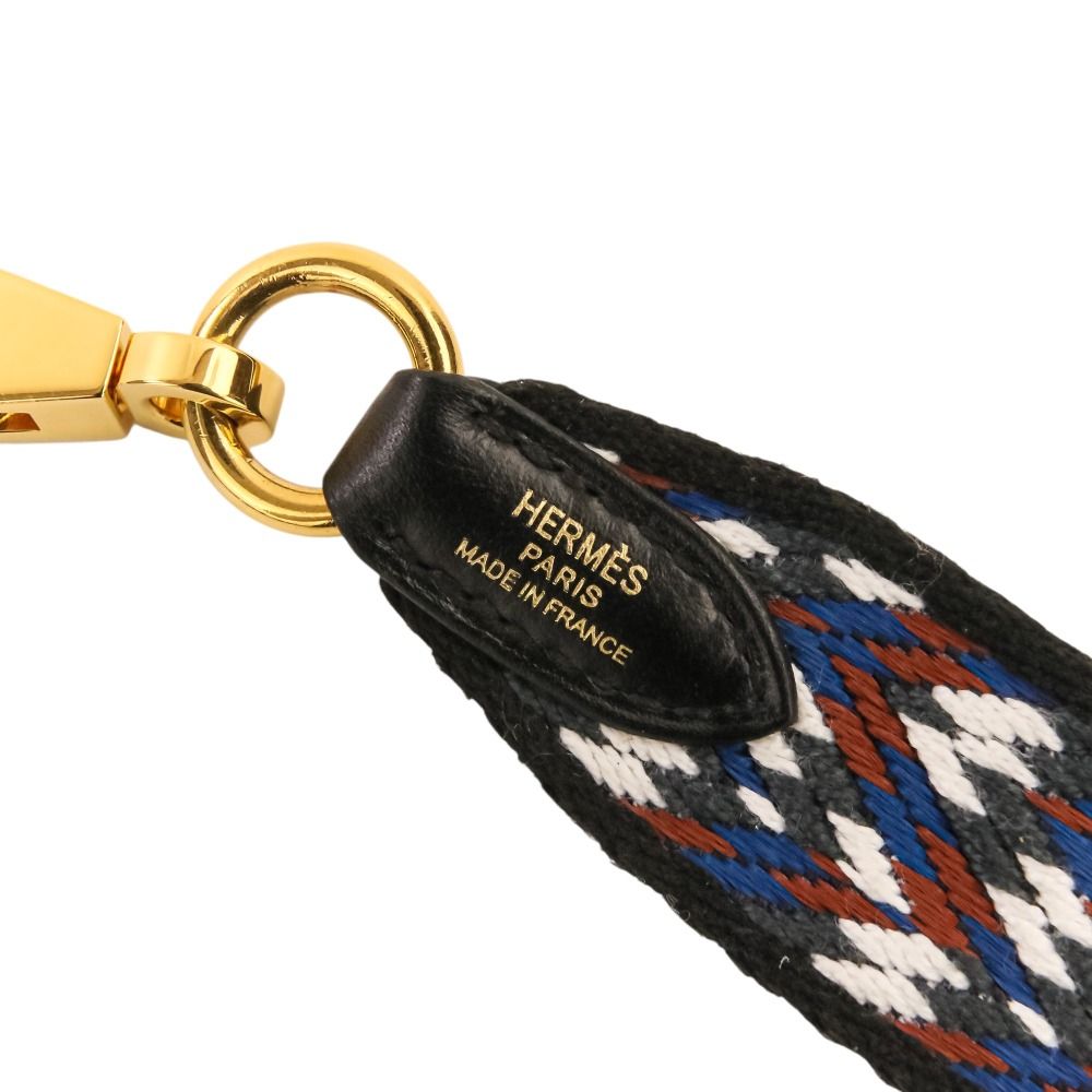 Hermes Bandouliere Shoulder Strap Sangles Zigzag Swift Toile Black — view 6