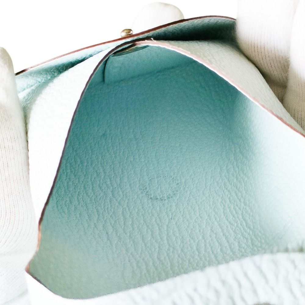 Hermes Leather Chevre Bastia Coin Case Light Blue — view 5
