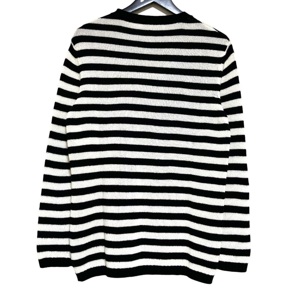 Dior Niki de Saint Phalle Dragon Embroidery Border Knit Sweater Black White — view 2