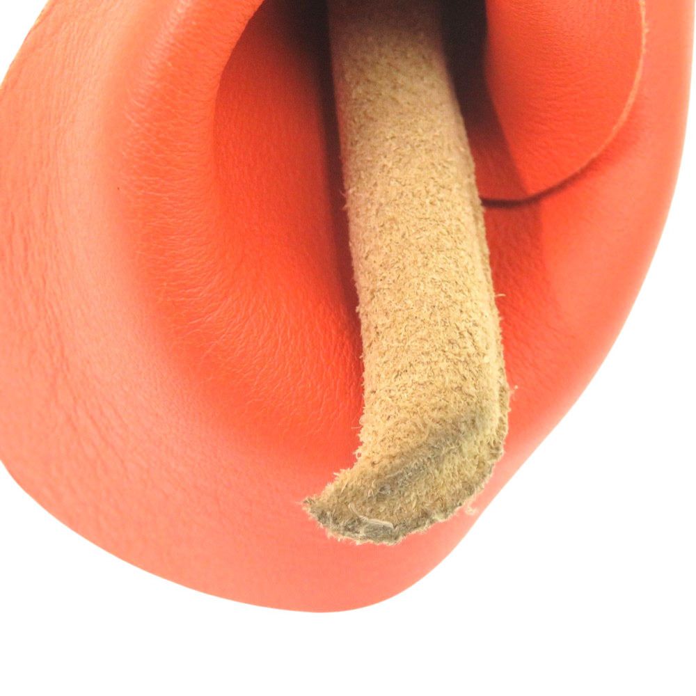 Loewe Color Lily Flower Motif Key Holder Leather Orange Black — view 4