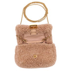Fendi Nano Baguette Charm Mini Shoulder Bag Pink Beige — view 5