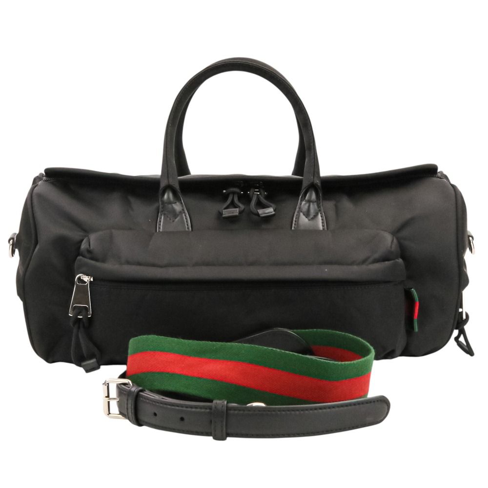 Gucci Sherry Line Nylon 2-Way Boston Bag Black