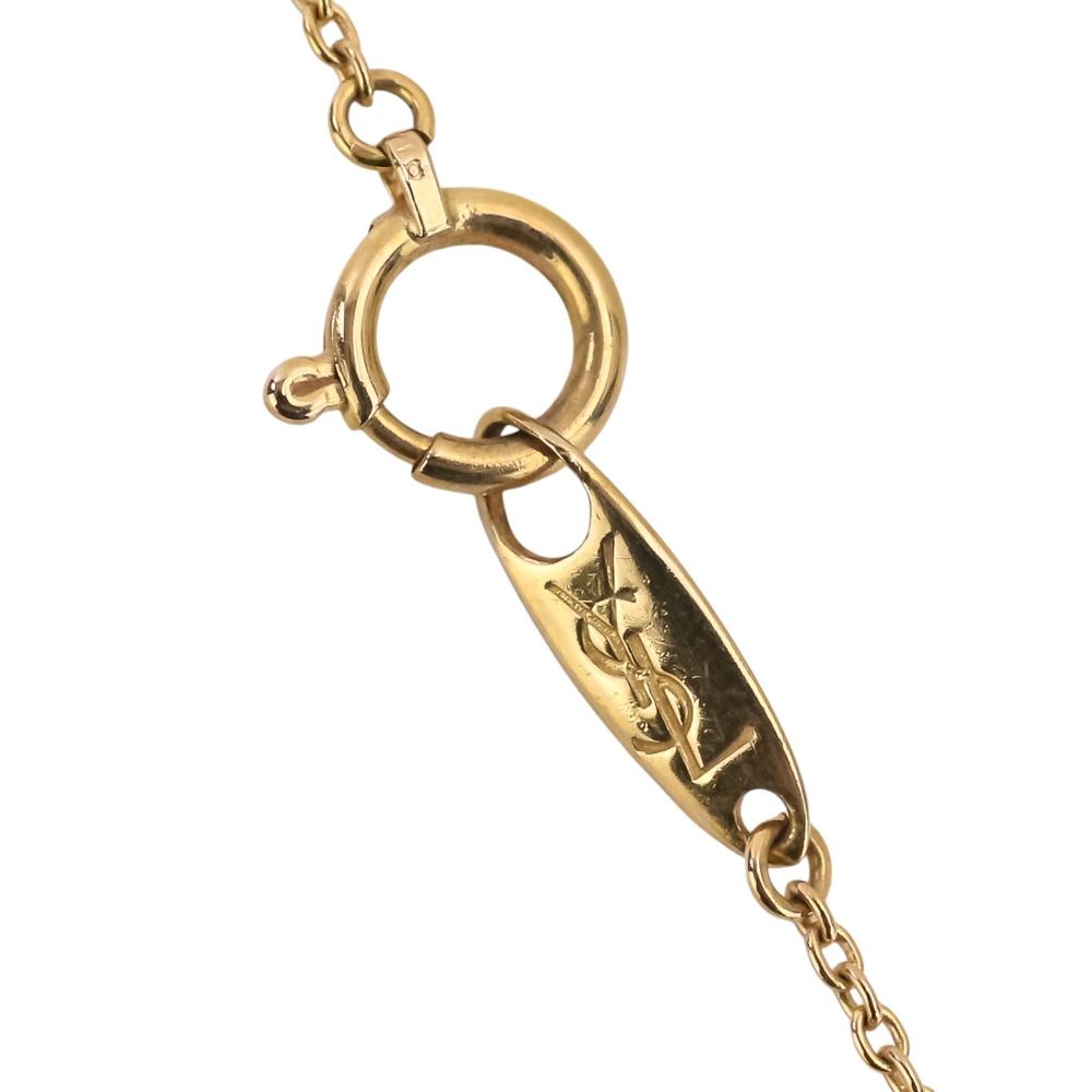 Saint Laurent YSL 18K Pendant Chain Necklace Gold — view 7
