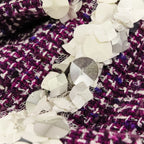 Chanel Sequin Trim Tweed Coat 34 Purple — view 7