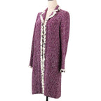 Chanel Sequin Trim Tweed Coat 34 Purple — view 2