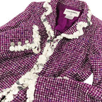 Chanel Sequin Trim Tweed Coat 34 Purple — view 5