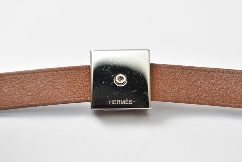 Hermes Bracelet Bangle Medallion Infini Double Tour T2 Black Silver Leather — view 3
