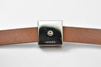 Hermes Bracelet Bangle Medallion Infini Double Tour T2 Black Silver Leather — view 3