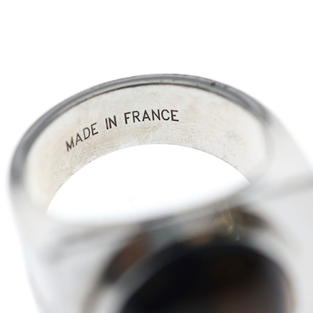 Louis Vuitton Tiger Eye Stone Chevalier Signet Ring Silver — view 6