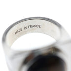 Louis Vuitton Tiger Eye Stone Chevalier Signet Ring Silver — view 6