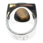 Louis Vuitton Tiger Eye Stone Chevalier Signet Ring Silver — view 2