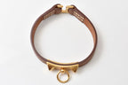 Hermes Bangle Bracelet Mini Rival Vo Swift Brown Gold — view 7