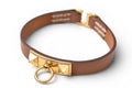 Hermes Bangle Bracelet Mini Rival Vo Swift Brown Gold