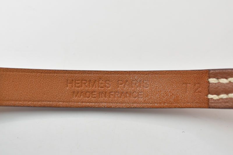 Hermes Bangle Bracelet Mini Rival Vo Swift Brown Gold — view 5