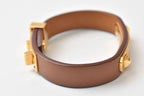 Hermes Bangle Bracelet Heart Brown Gold Veau Swift T2 — view 6