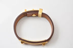 Hermes Bangle Bracelet Heart Brown Gold Veau Swift T2 — view 7