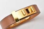 Hermes Bangle Bracelet Heart Brown Gold Veau Swift T2 — view 4