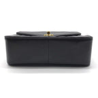 Chanel CC Logo Turnlock Chez Blanc Stitch Leather Chain Shoulder Bag Black — view 3