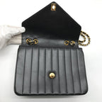 Chanel CC Logo Turnlock Chez Blanc Stitch Leather Chain Shoulder Bag Black — view 7