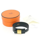 Hermes Leather Bracelet Artemis Box Calf Black Gold Kelly Cadena — view 6