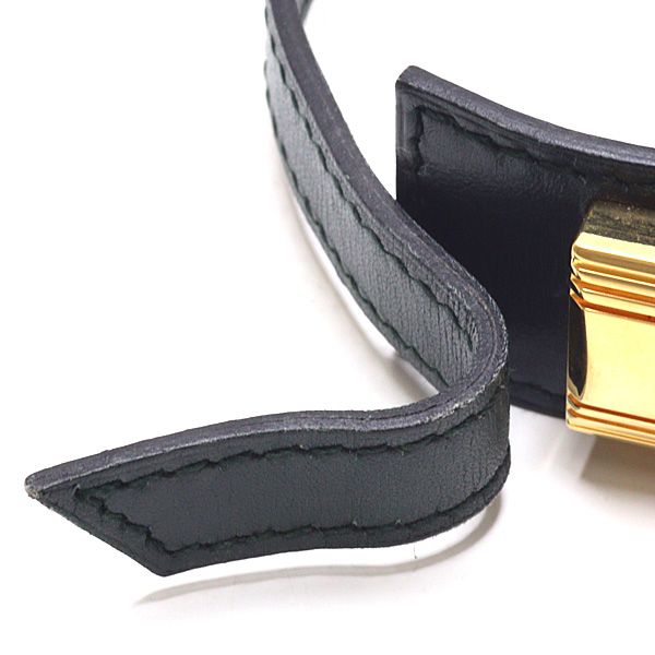 Hermes Leather Bracelet Artemis Box Calf Black Gold Kelly Cadena — view 4