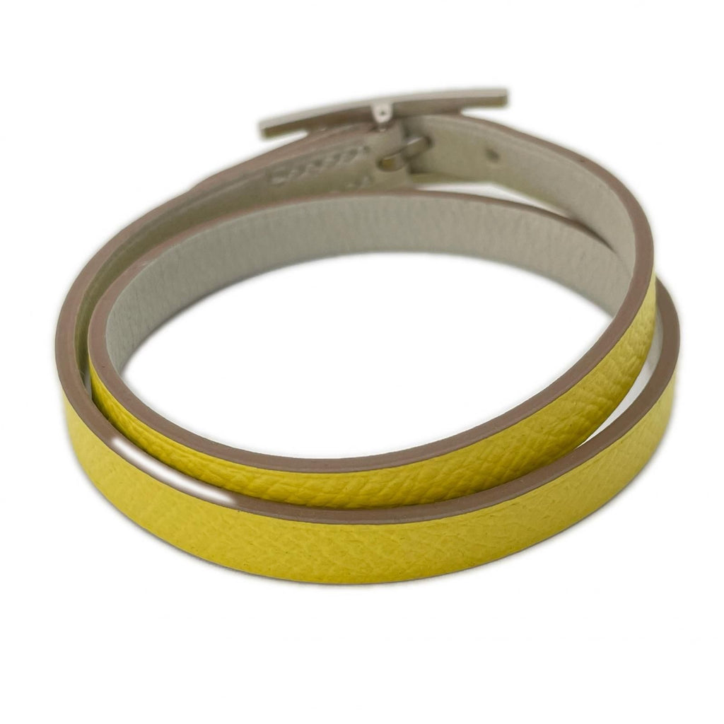 Hermes Bracelet Behapi Reversible Swift Double Tour Lime Etain — view 3
