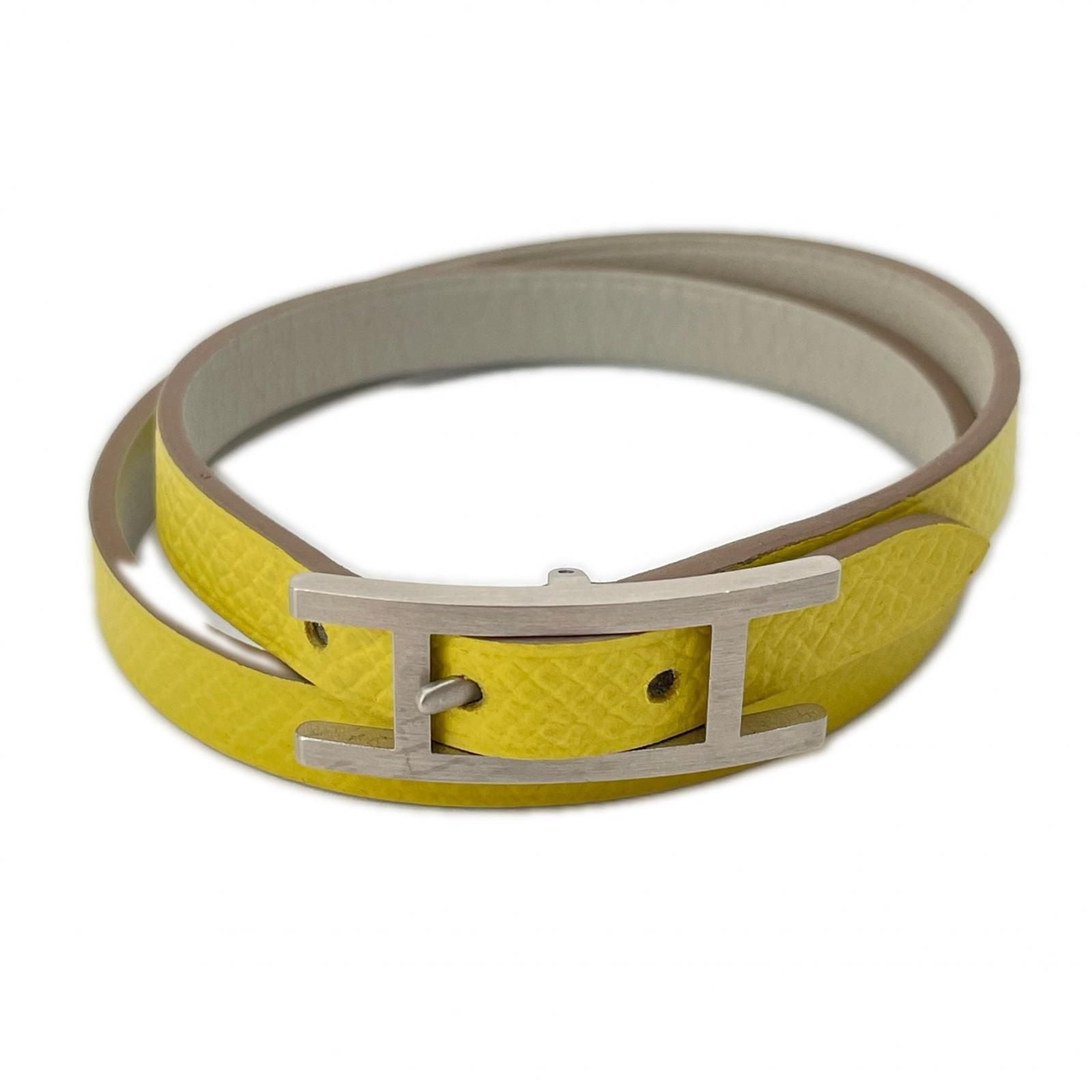 Hermes Bracelet Behapi Reversible Swift Double Tour Lime Etain — view 2