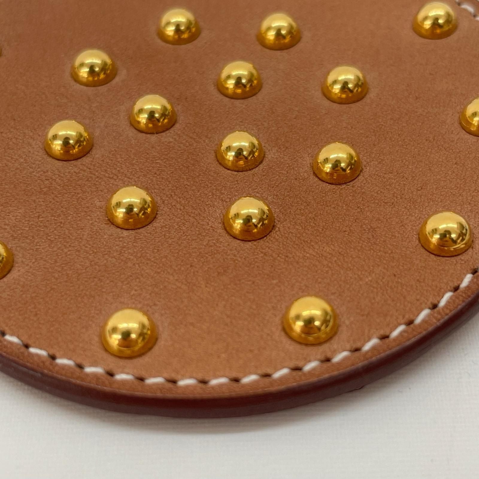 Hermes Pendant Leather Studs Brown — view 9