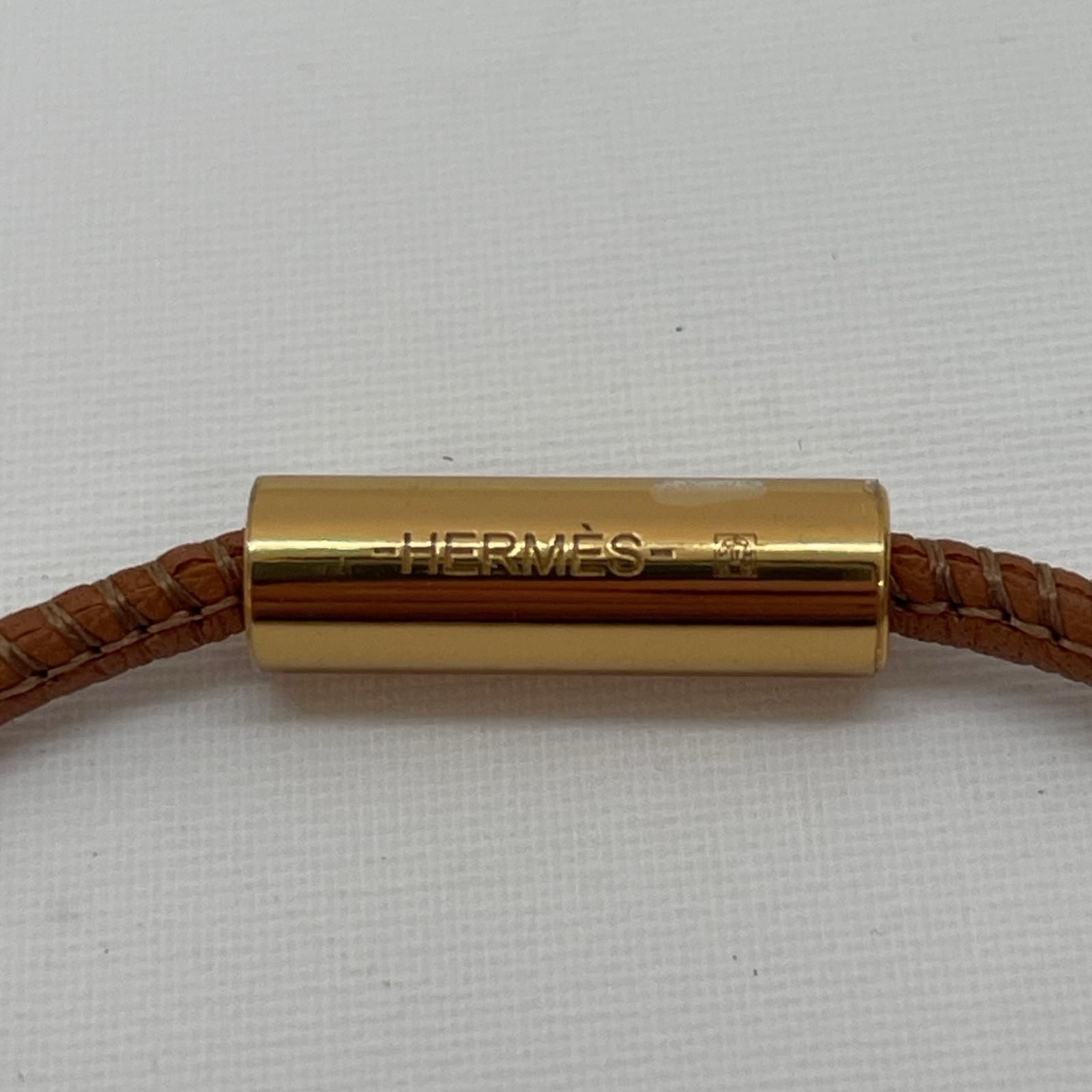 Hermes Pendant Leather Studs Brown — view 7